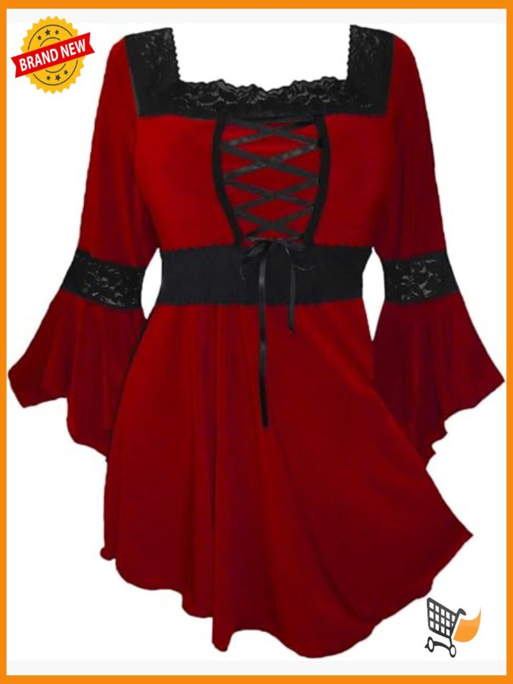 Renaissance Corset Top Lace Victorian Gothic Boho Peasant Festival Cosplay